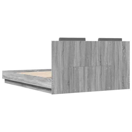 Okvir za krevet s uzglavljem boja hrasta 120x200 cm drveni - Sivi hrast sonoma 120 x 200 cm Cijena