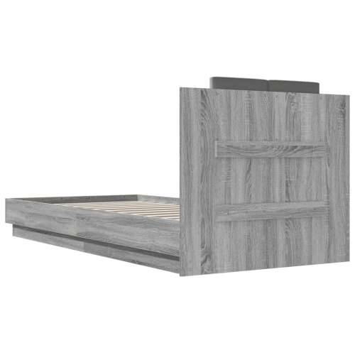Okvir za krevet s uzglavljem boja hrasta 100x200 cm drveni - Sivi hrast sonoma 100 x 200 cm Cijena