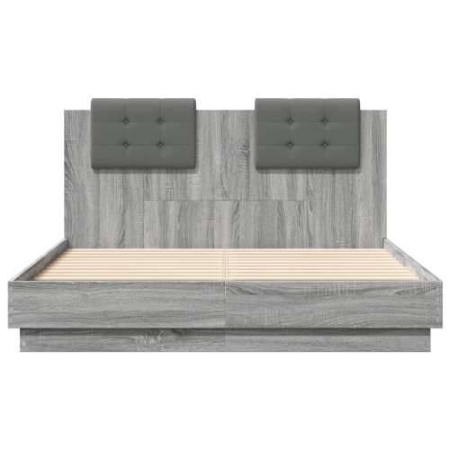 Okvir za krevet s uzglavljem boja sivog hrasta 135x190 cm Sivi hrast sonoma 135 x 190 cm Cijena