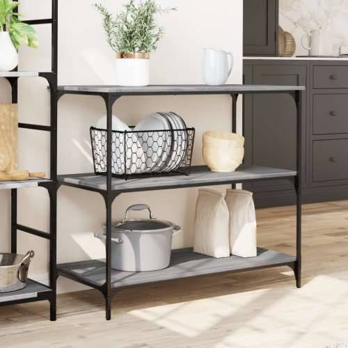 Kuhinjska kolica boja hrasta 102 x 50 x 95 cm konstruirano drvo - Sivi hrast sonoma Cijena