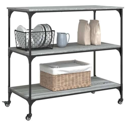 Kuhinjska kolica boja hrasta 102 x 50 x 95 cm konstruirano drvo - Sivi hrast sonoma Cijena