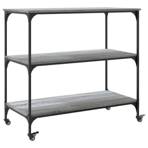 Kuhinjska kolica boja hrasta 102 x 50 x 95 cm konstruirano drvo - Sivi hrast sonoma Cijena