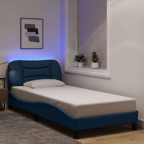 Okvir kreveta s LED-om bez madraca plava 80x200cm od tkanine - Plava 80 x 200 cm Cijena