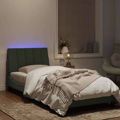 Okvir kreveta s LED svjetlima svjetlosivi 80x200 cm baršunasti - Svjetlosiva 80 x 200 cm Cijena
