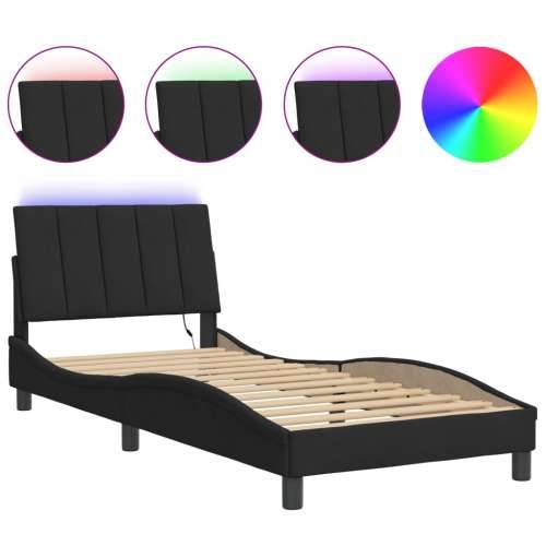 Okvir kreveta s LED svjetlima crni 90 x 190 cm baršunasti Crna 90 x 190 cm Cijena