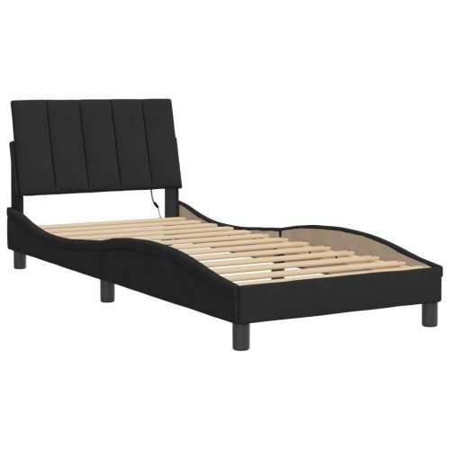 Okvir kreveta s LED svjetlima crni 90 x 190 cm baršunasti Crna 90 x 190 cm Cijena