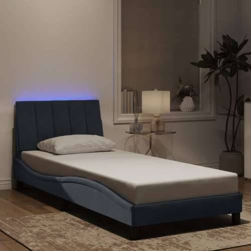 Okvir kreveta s LED svjetlima tamnosivi 90 x 200 cm baršunasti - Tamno siva 90 x 200 cm Cijena