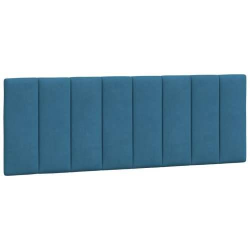 Okvir kreveta s LED svjetlima plavi 140 x 190 cm baršunasti - Plava 140 x 190 cm Cijena