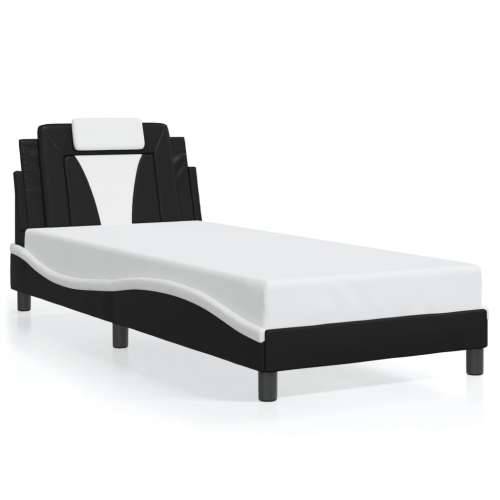 Okvir kreveta s LED svjetlom crno-bijeli 90x200 cm umjetna koža - Crno-bijelo 90 x 200 cm Cijena