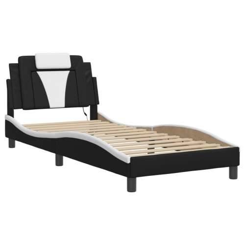 Okvir kreveta s LED svjetlom crno-bijeli 90x200 cm umjetna koža - Crno-bijelo 90 x 200 cm Cijena