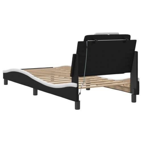 Okvir kreveta s LED svjetlom crno-bijeli 90x200 cm umjetna koža - Crno-bijelo 90 x 200 cm Cijena