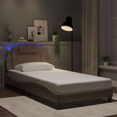Okvir kreveta s LED svjetlom cappuccino 100x200 cm umjetna koža - Boja cappuccina 100 x 200 cm Cijena