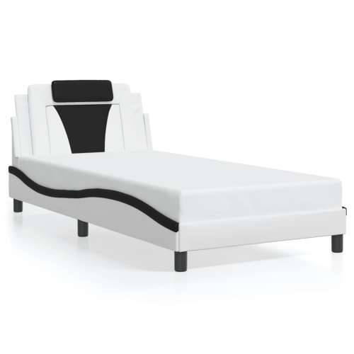 Okvir kreveta LED bijelo-crni 100 x 200 cm od umjetne kože - Bijela i crna 100 x 200 cm Cijena