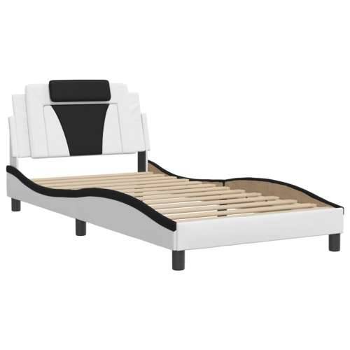 Okvir kreveta LED bijelo-crni 100 x 200 cm od umjetne kože - Bijela i crna 100 x 200 cm Cijena