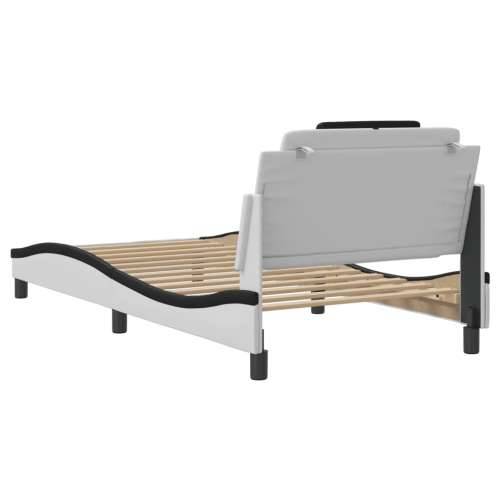 Okvir kreveta LED bijelo-crni 100 x 200 cm od umjetne kože - Bijela i crna 100 x 200 cm Cijena
