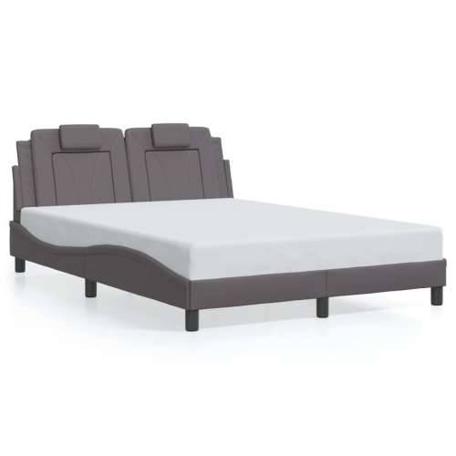 Okvir kreveta s LED svjetlima sivi 120 x 200 cm umjetna koža - Siva 120 x 200 cm Cijena