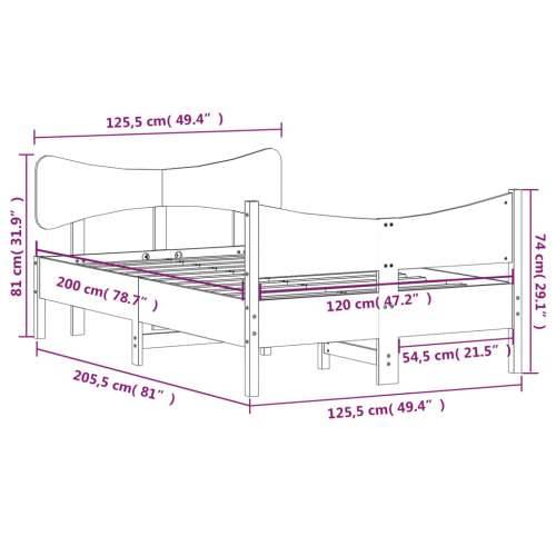 Okvir kreveta bez madraca 120 x 200 cm od masivne borovine - Prirodna boja bora 120 x 200 cm Cijena