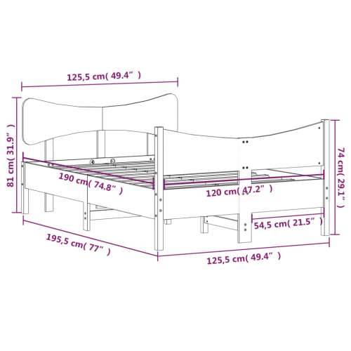 Okvir kreveta bez madraca 120 x 190 cm od masivne borovine - Prirodna boja bora 120 x 190 cm Cijena