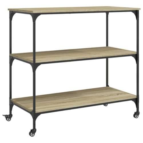 Kuhinjska kolica boja hrasta 102 x 50 x 95 cm konstruirano drvo sonoma hrast Cijena