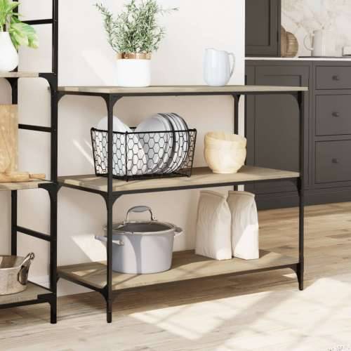 Kuhinjska kolica boja hrasta 102 x 50 x 95 cm konstruirano drvo sonoma hrast Cijena
