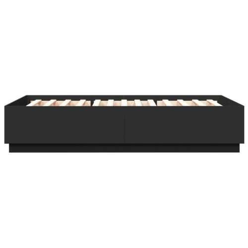 Okvir kreveta s LED svjetlima crni 150 x 200 cm drveni - Crna 150 x 200 cm Cijena