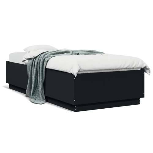 Okvir za krevet s LED svjetlima crni 100 x 200 cm drveni - Crna 100 x 200 cm Cijena