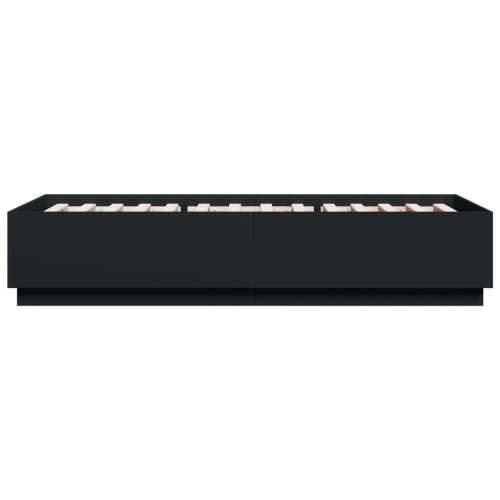 Okvir za krevet s LED svjetlima crni 100 x 200 cm drveni - Crna 100 x 200 cm Cijena