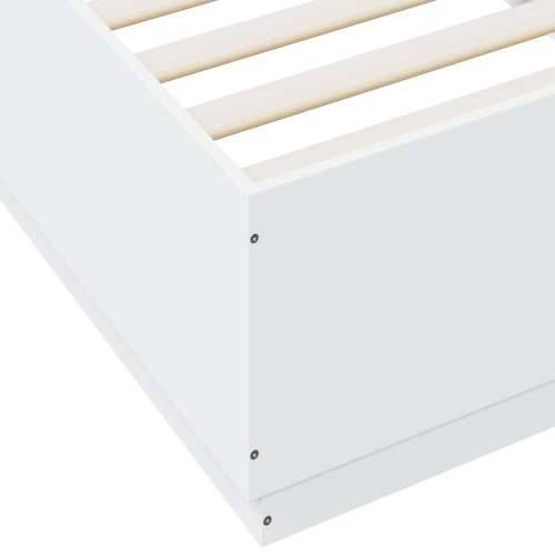 Okvir za krevet s LED svjetlima bijeli 90 x 200 cm drveni - Bijela 90 x 200 cm Cijena