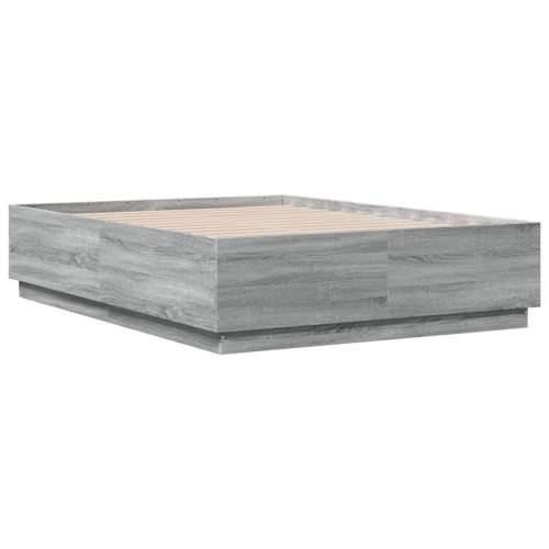 Okvir za krevet s LED svjetlima boja hrasta 120 x 190 cm drveni - Sivi hrast sonoma 120 x 190 cm Cijena
