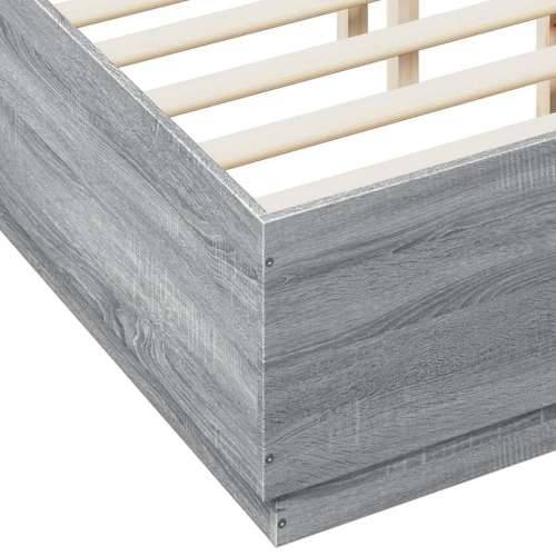 Okvir za krevet s LED svjetlima boja hrasta 120 x 190 cm drveni - Sivi hrast sonoma 120 x 190 cm Cijena