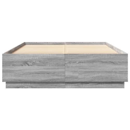 Okvir za krevet boja hrasta 150x200 cm od konstruiranog drva - Sivi hrast sonoma 150 x 200 cm Cijena
