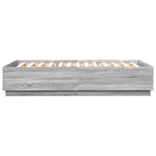 Okvir za krevet boja hrasta 150x200 cm od konstruiranog drva - Sivi hrast sonoma 150 x 200 cm Cijena