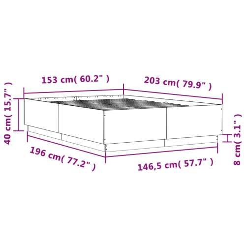 Okvir za krevet boja hrasta 150x200 cm od konstruiranog drva - Sivi hrast sonoma 150 x 200 cm Cijena