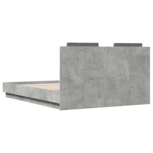Okvir kreveta s uzglavljem siva boja betona 135x190 cm drveni - Beton siva 135 x 190 cm Cijena