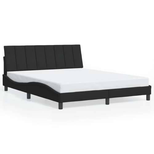 Okvir kreveta s LED svjetlima crni 160 x 200 cm baršunasti - Crna 160 x 200 cm Cijena