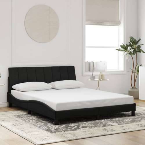 Okvir kreveta s LED svjetlima crni 160 x 200 cm baršunasti - Crna 160 x 200 cm Cijena