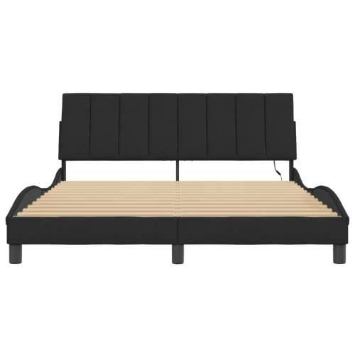 Okvir kreveta s LED svjetlima crni 160 x 200 cm baršunasti - Crna 160 x 200 cm Cijena