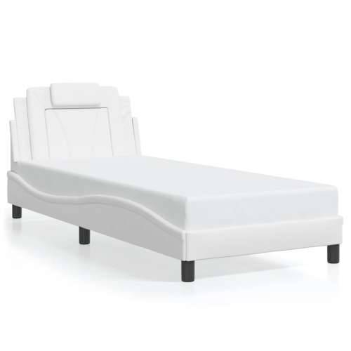 Okvir kreveta s LED svjetlima bijeli 80 x 200 cm umjetna koža - Bijela 80 x 200 cm Cijena