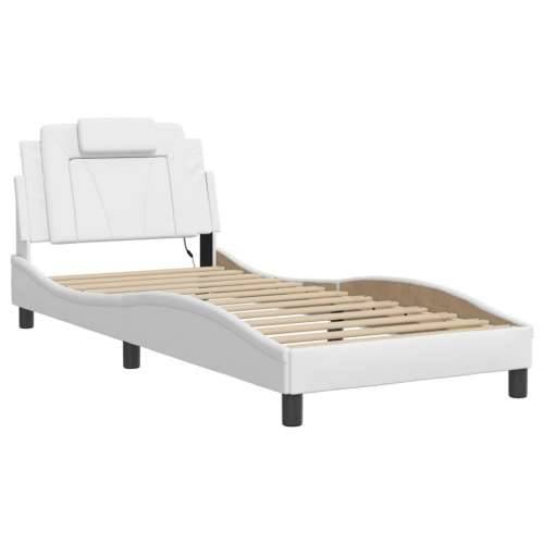 Okvir kreveta s LED svjetlima bijeli 80 x 200 cm umjetna koža - Bijela 80 x 200 cm Cijena