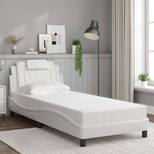 Okvir kreveta s LED svjetlima bijeli 80 x 200 cm umjetna koža - Bijela 80 x 200 cm Cijena