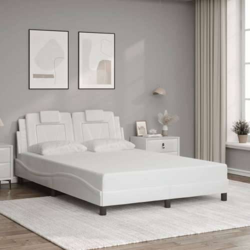 Okvir kreveta s LED svjetlima bijeli 120 x 200 cm umjetna koža - Bijela 120 x 200 cm Cijena