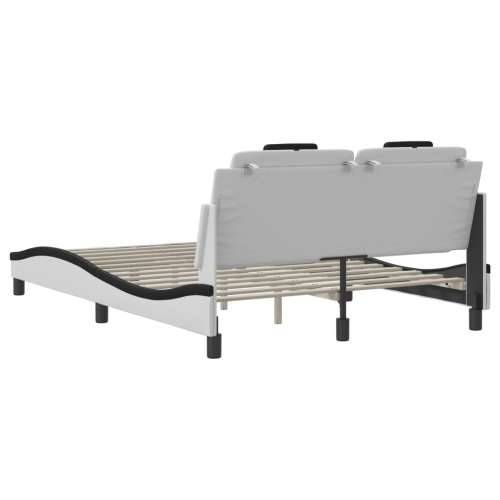 Okvir kreveta LED bijelo-crni 120 x 200 cm umjetna koža - Bijela i crna 120 x 200 cm Cijena