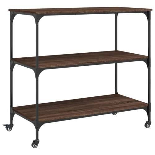 Kuhinjska kolica boja hrasta 102 x 50 x 95 cm konstruirano drvo - Smeđi hrast Cijena
