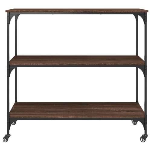 Kuhinjska kolica boja hrasta 102 x 50 x 95 cm konstruirano drvo - Smeđi hrast Cijena