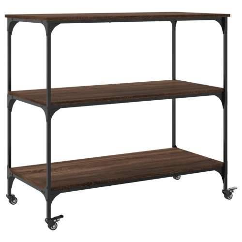 Kuhinjska kolica boja hrasta 102 x 50 x 95 cm konstruirano drvo - Smeđi hrast Cijena