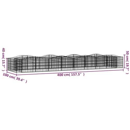 Lučna gabionska povišena gredica 400x100x50cm pocinčano željezo - 400 x 100 x 50 cm 1 Cijena
