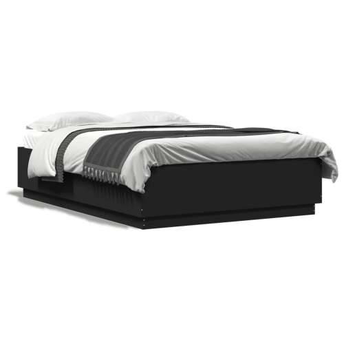 Okvir kreveta s LED svjetlima crni 160x200 cm konstruirano drvo - Crna 160 x 200 cm Cijena