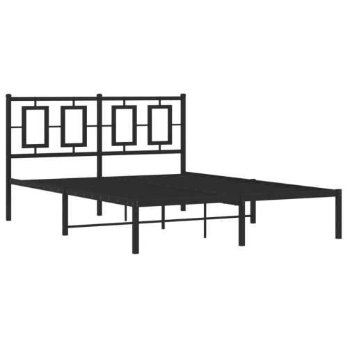Metalni okvir za krevet s uzglavljem crni 135x190 cm - Crna 135 x 190 cm s uzglavljem Cijena