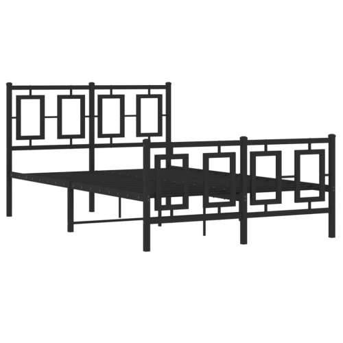 Metalni okvir kreveta uzglavlje i podnožje crni 120x190 cm - Crna 120 x 190 cm s uzglavljem i podnožjem Cijena