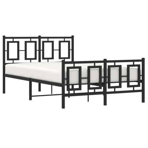 Metalni okvir kreveta uzglavlje i podnožje crni 120x190 cm - Crna 120 x 190 cm s uzglavljem i podnožjem Cijena